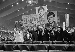 Senator John F. Kennedy Waving to Crowd