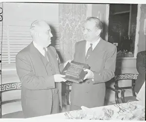 Joseph R Prints: Senator Joseph McCarthy Accepting Award from Benjamin Shultz