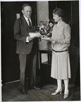 Senator Joseph Robinson and Wife Examining Congratulatory Correspondence