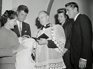 Senator Kennedy Attending Christening Sevices