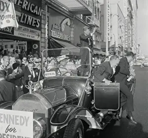 1960 Us Presidential Election Prints: Senator Kennedy Campaigning for President