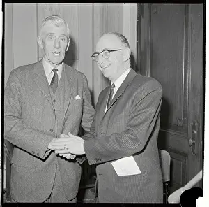 Bourke B Prints: Senator Leverett Saltonstall Being Congratulated by Sen Bourke B. Hickenlooper