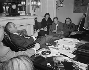 Senator Lyndon Johnson Talks to Reporters