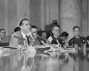 Joseph R Prints: Senator McCarthy and Roy Cohn Listening to Testimony