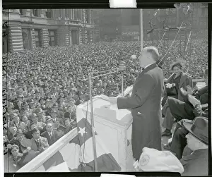 Zionism Prints: Senator Owen Brewster Addressing Crowd
