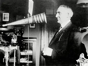 Senator Warren Harding Making a Recording