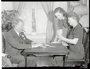 Wheeler Prints: Senator Wheeler Playing Bridge with Wife