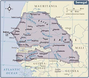 Images Dated 12th November 2017: Senegal country map