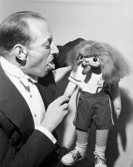 Ventriloquist Prints: Senor Wences Sticks Tongue Out At Partner
