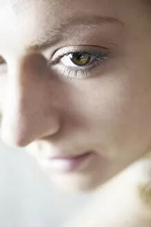 Light Collection: Sensual face of a young woman, close-up