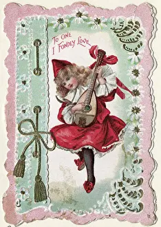 Greeting Card Prints: Sentimental Victorian Valentine'S Card