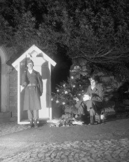 Sentries at Sentry Box with Christmas Tree