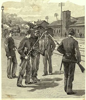 Sentries Stopping Suspicious Characters