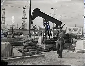 Pump Prints: Sentry Guards Oil Well Pump - La, Ca 1941