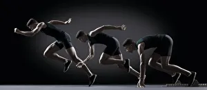 Sequences Collection: Sequence of male athlete running from starting line