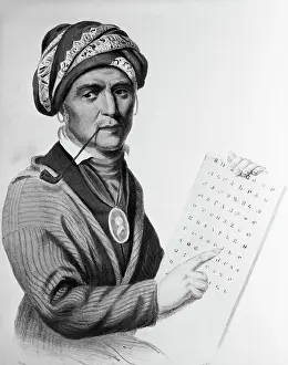 Intelligence Prints: Sequoyah, after a Painting by Charles Bird King