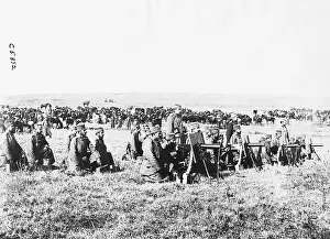 Artillery Prints: Serbian Gun Corps W/Artillery In Field