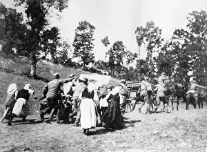 Peasant Prints: Serbian Women Trek W/Wagonloads Of Guns