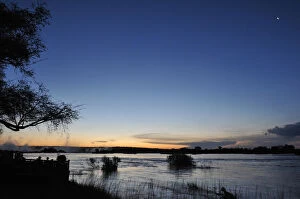 Images Dated 26th February 2012: Serene view overlooking The Victoria Falls in Zambia at sunset