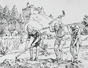 Teamwork Prints: Serfs Toiling in the Field