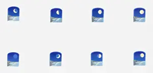 Full Moon Prints: Series of illustration showing different phrases of the moon