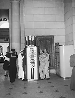Booth Prints: Servicemen at Photo Booth
