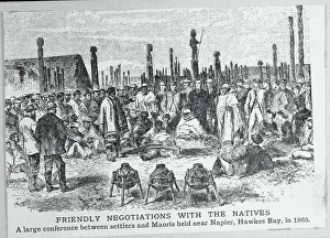 Cooperation Prints: Settlers and Maoris Negotiating