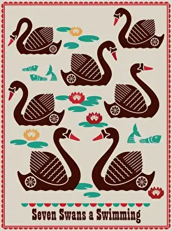 Twelve Days Of Christmas, The Holiday Classic Prints: The Seventh Day of Christmas