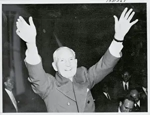 Sewell Avery Raising His Arms
