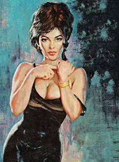 Breast Prints: Sexy Dark Haired Woman