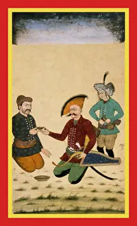 Dish Prints: Shah ʿAbbás I with attendants