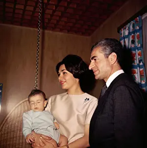 Farah Diba Prints: Shah of Iran with Wife and Son
