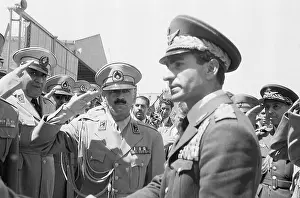 General Prints: Shah Mohammad Reza Pahlavi Saluted by Soldiers