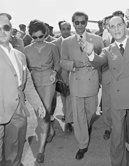 Shah Mohammed Pahlavi and Empress Soraya Arriving at Airport