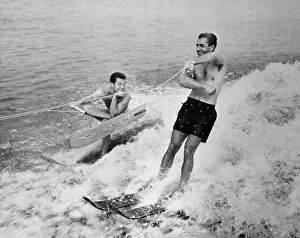 Shah Mohammed Reza Pahlevi Water Skiing in Florida