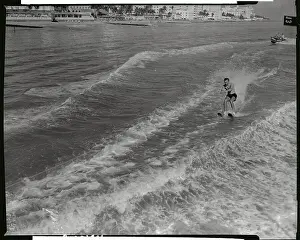 Shah Rezi Khan Pahlavi of Iran Water-Skiing