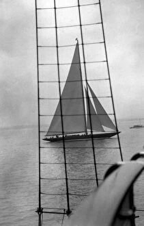 Historic America's Cup Yacht Race Gallery: Shamrock V through the rigging