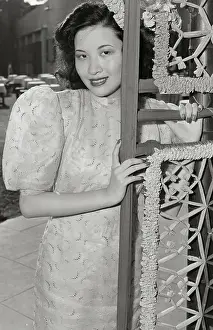 Shanghai Beauty Contest Runner up Posing by Partition