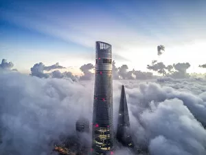 Images Dated 11th September 2017: Shanghai Financial District In Fog