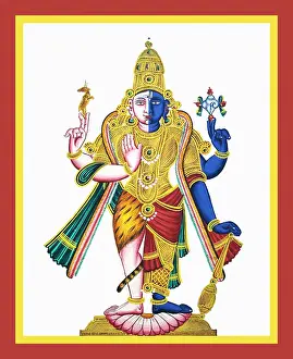 Lotus Prints: Shankaranarayana, a form of Hari-Hara