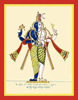 Emblem Prints: Shankaranarayana or Hari-Hara, Shiva and Vishnu joined into one