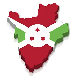 Computer Prints: Shape and national flag of Burundi, 3D computer graphics
