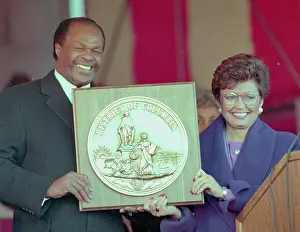 Sharon Pratt Dixon & Marion Barry Smiling