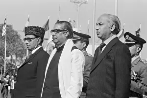 Sheik Rahman Standing with Pres. Fazal Ghaudhri and Prime Minister Zulfikar Bhutto