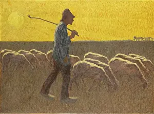 Dutch Prints: Shepherd With Sheep