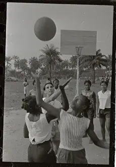 Lagos Prints: Sherman Rosenberg Playing Basketball Game