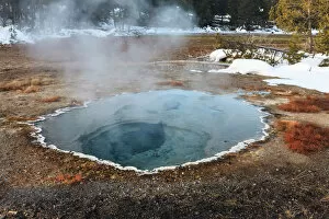 Images Dated 12th February 2016: Shield Spring in snow, Yellowstone National Park, Wyoming, USA