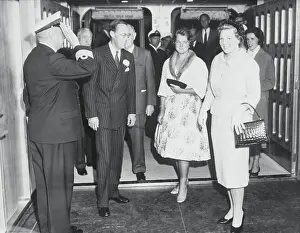 Bernhard Prints: Ship Captain Saluting Members of Dutch Royal Family