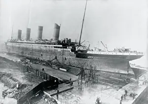 Ship Being Constructed on Platform