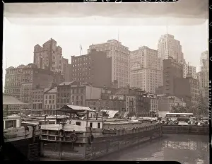 Houseboat Prints: Ship Harbor with House Boats